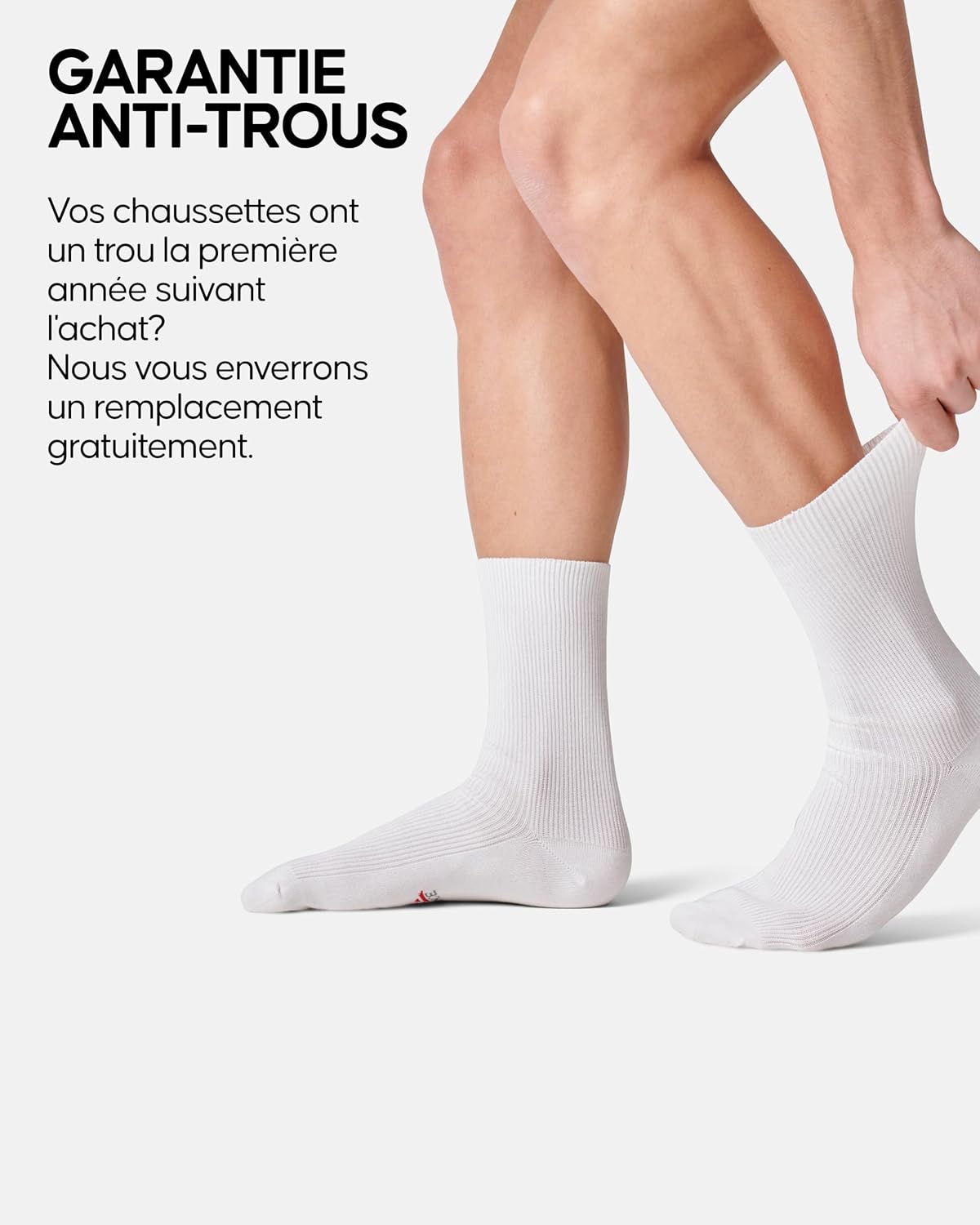 Detalle 2 de Danish Endurance Chaussettes diabétiques en fibre de bambou (non serrantes), lot de 3 paires