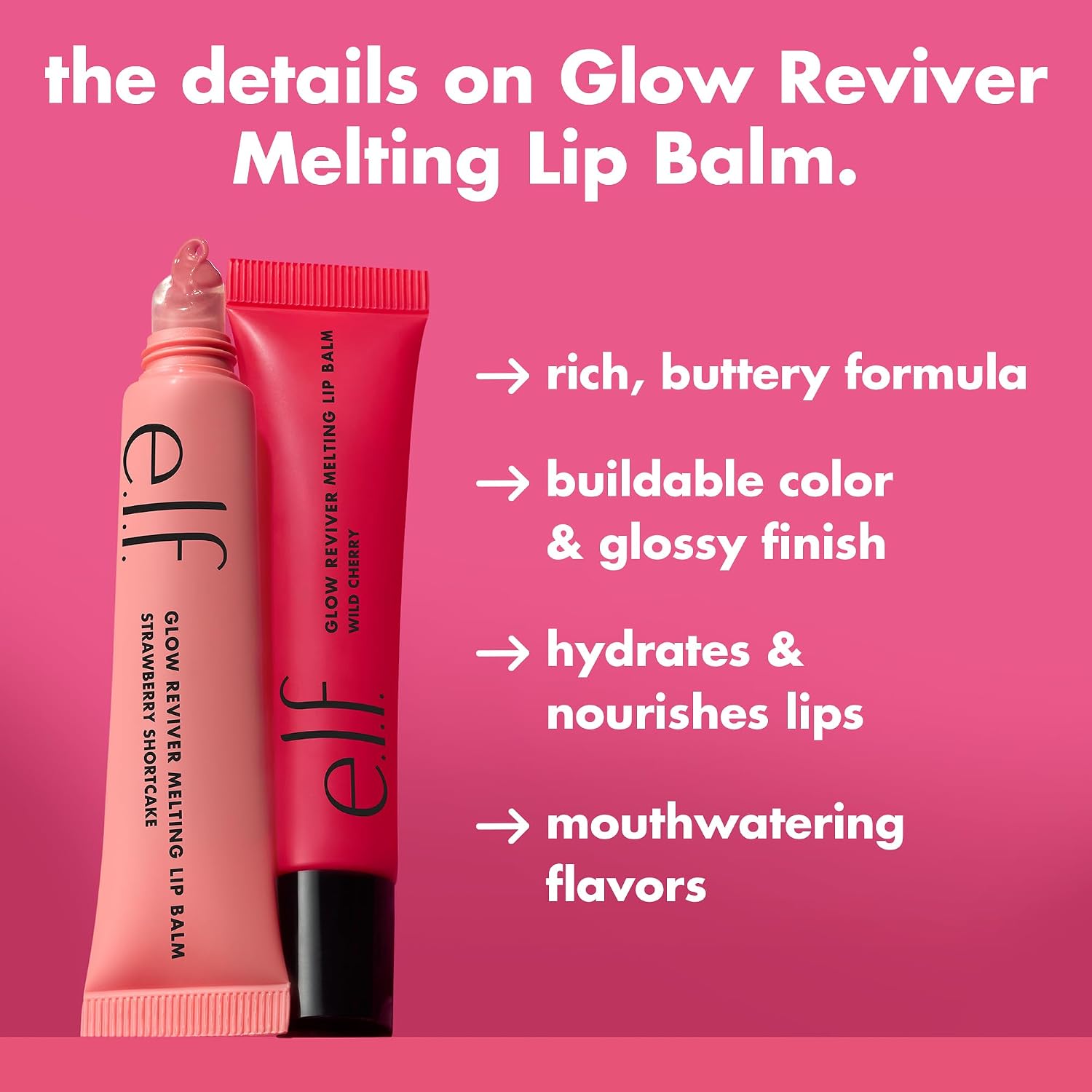 Detalle de e.l.f. Glow Reviver Melted Lip Balm Cherry โ tinted balm ๐ฏ
