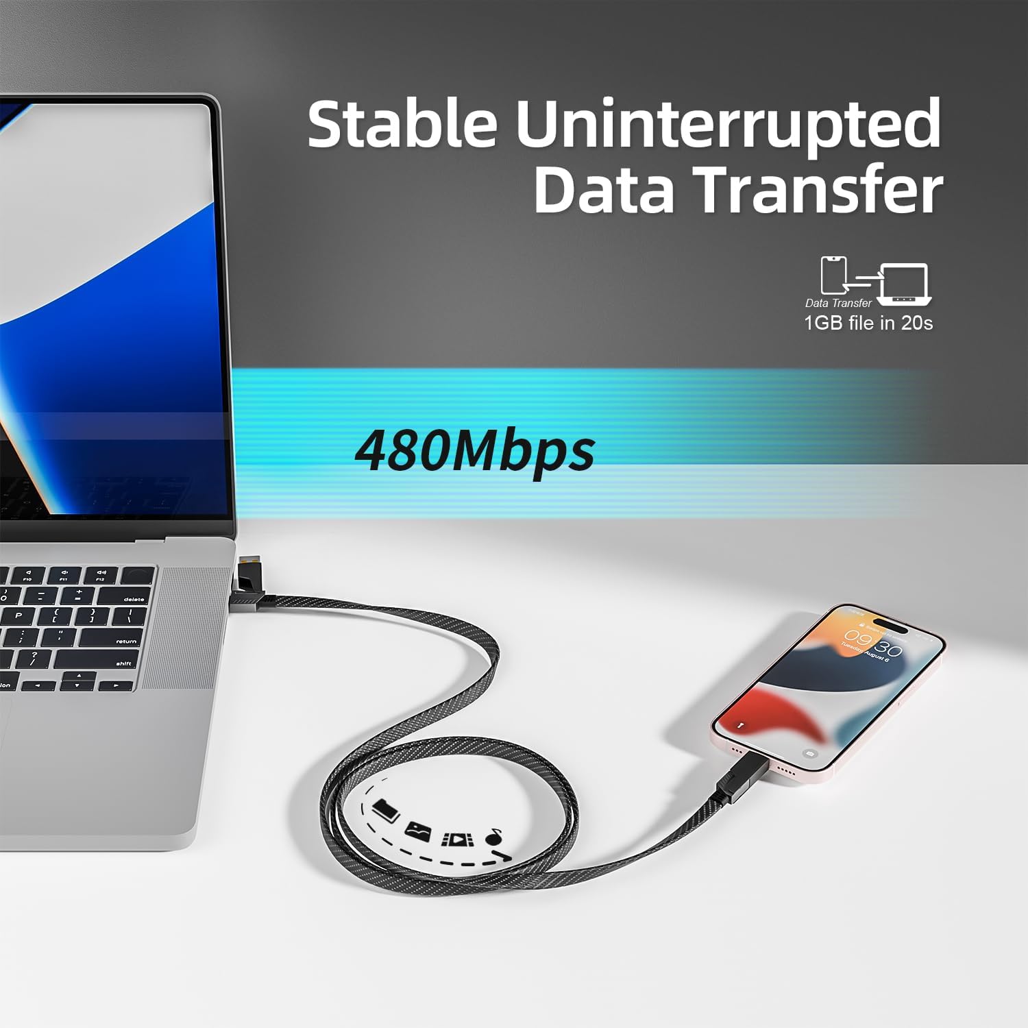 Thumbnail 5 de 4 in 1 USB-C Charging Cable (65W) with E-Mark Chip — USB-A + Lightning + Dual USB-C Multi-Charger Cord