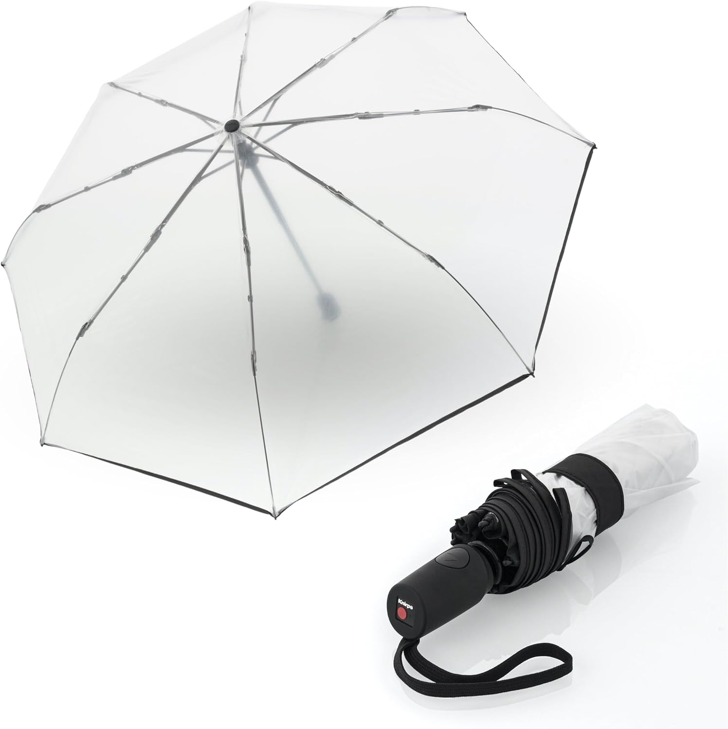 Detalle de Knirps Regenschirm I.200 Medium Duomatic – kompakter Taschenschirm mit automatischem Öffnen/Schließen