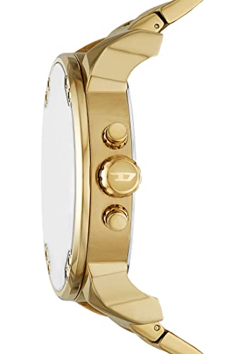 Detalle de Diesel Mr. Daddy 2.0 Watch for Men (DZ7479) – Gold Dial, 57mm Case, Quartz Moonlight Finish