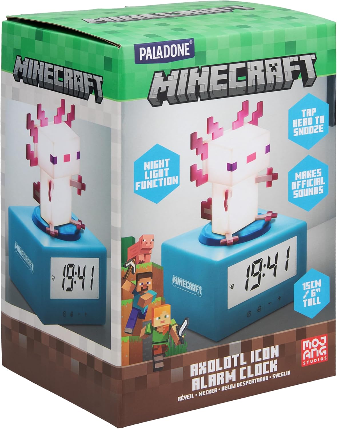 Thumbnail 2 de Paladone Minecraft Axolotl Sveglia Digitale con Luce Notturna – Licenza Ufficiale Minecraft