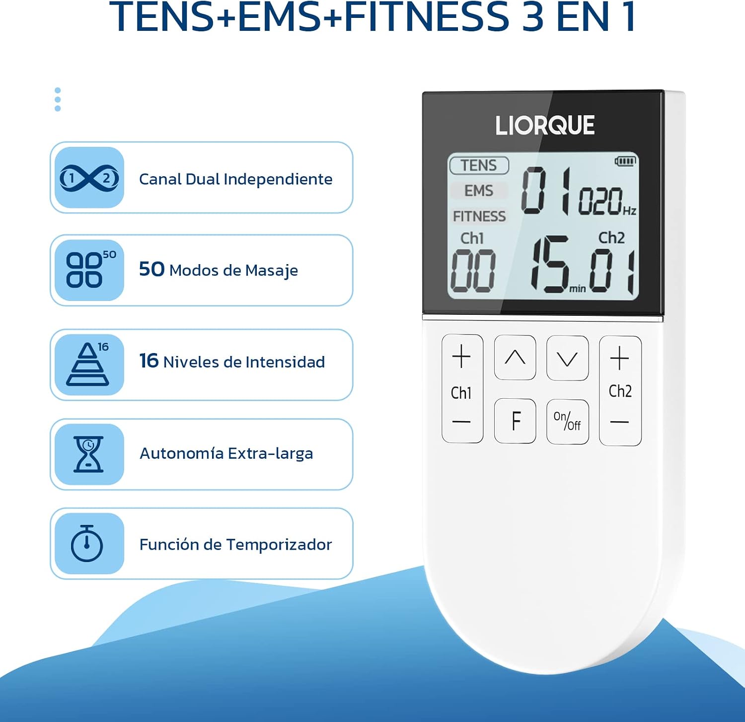 Detalle 2 de LIORQUE Electroestimulador 50 modos 16 niveles
