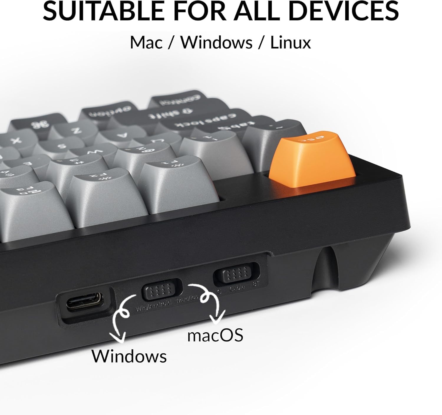 Thumbnail 5 de Keychron K10 Max Wireless Mechanical Keyboard - UK Layout, Full-Size, QMK Programmable Red Switch