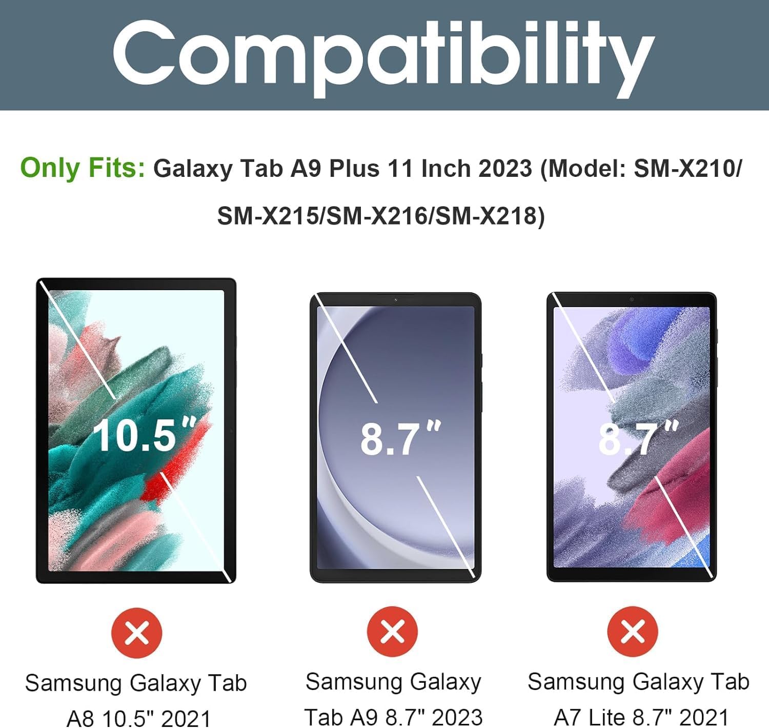 Thumbnail 1 de ProCase Smart Case for Galaxy Tab A9+ Plus 11" (2023) folio cover for SM-X210/SM-X215/SM-X216/SM-X218