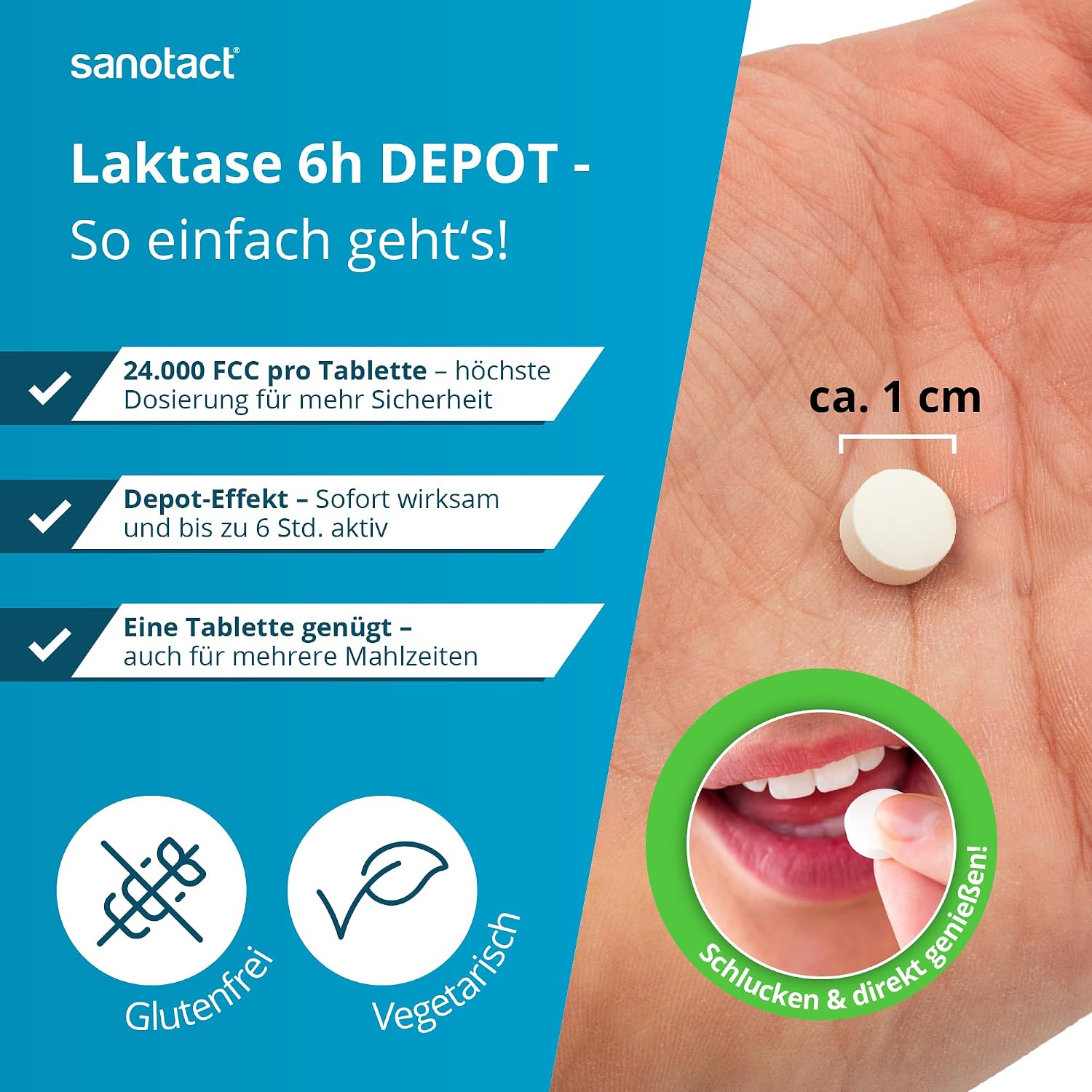 Detalle de Sanotact Laktase 24.000 Depot Tabletten