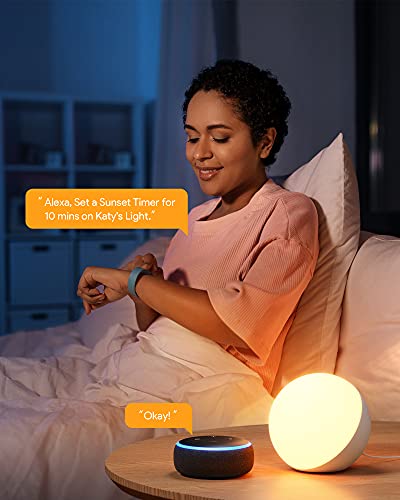 Detalle 2 de Hifree Lampada da Comodino: lampada da tavolo smart con Alexa/Google Home, dimmerabile RGB e luce notturna tunable