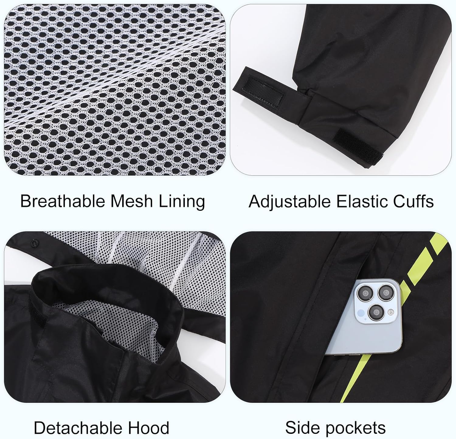 Thumbnail 2 de Combinaison de pluie Ynport Crefreak pour hommes : veste imperméable à capuche + pantalon coupe-vent
