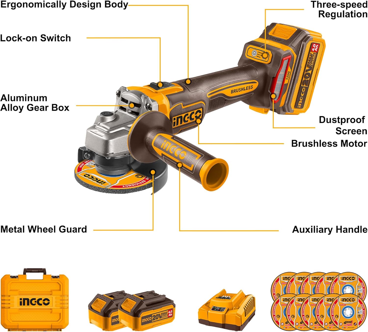 Thumbnail 2 de INGCO CAGLI2212533E 125mm Angle Grinder 🔧