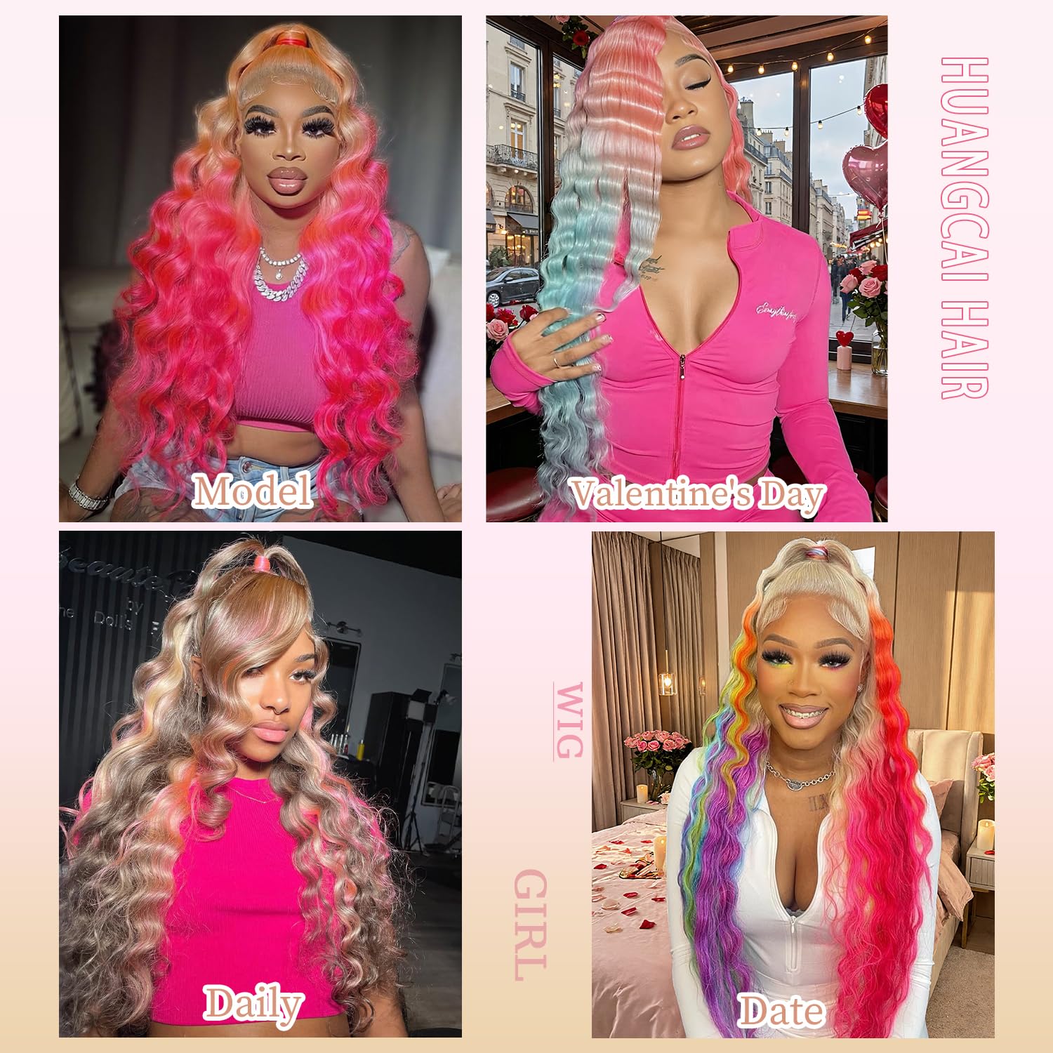 Thumbnail 5 de HUANGCAI 32 Inch 613 13x6 Lace Front Wig Human Hair – Blonde Deep Wave, 200% Density