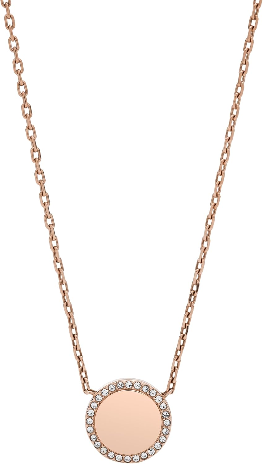 Thumbnail 4 de FOSSIL Damen Kettenanhänger in Roségold-Optik aus Edelstahl mit Karabinerverschluss – Round Pendant Necklace