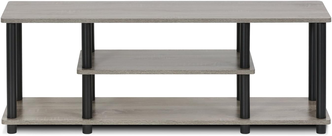 Detalle de Furinno Supporti TV senza Attrezzi in Legno French Oak Grey/Black (47)