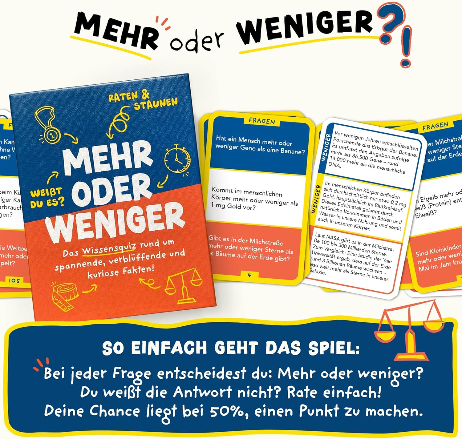Thumbnail 3 de Mehr oder Weniger Ratespiel 110 Karten 🎲