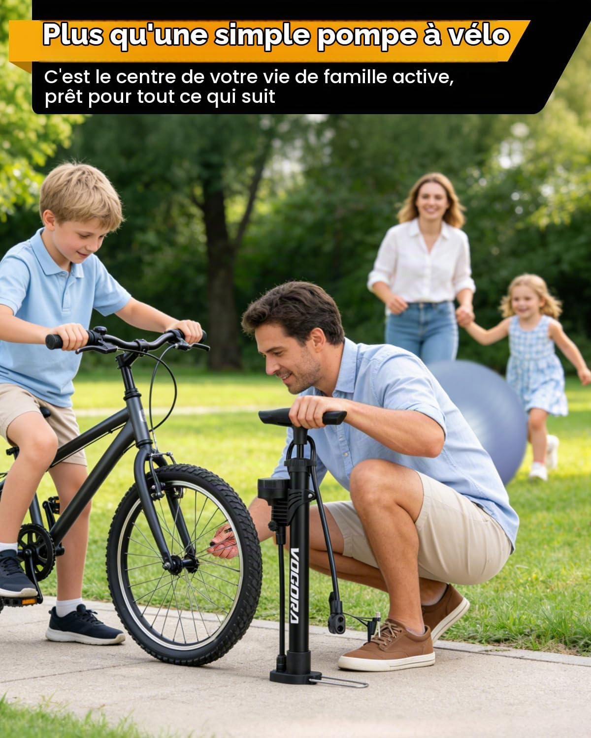 Detalle 2 de VOGORA VuePro fietspomp met manometer, Presta- en Schraderkop