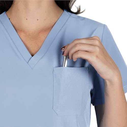 Detalle 2 de B-well Bella: juego de ropa de trabajo para mujer, chaqueta con cierre y pantalón con elastano