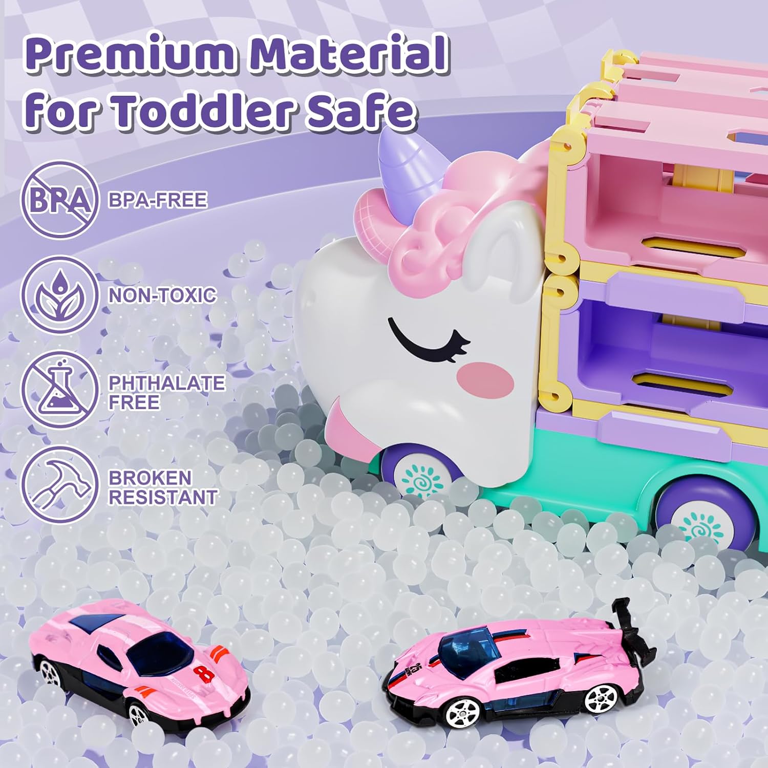 Thumbnail 5 de Lehoo Castle Unicorn Transporter and Race Track – 2-in-1 Play Set for Toddlers