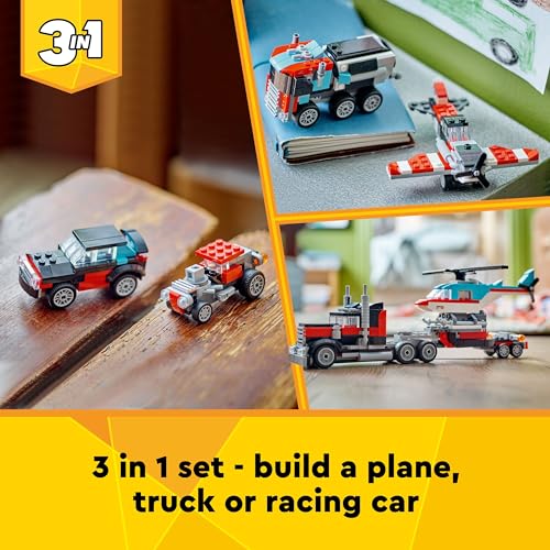 Thumbnail 5 de LEGO Creator 3in1 Flatbed Truck with Helicopter (31146)