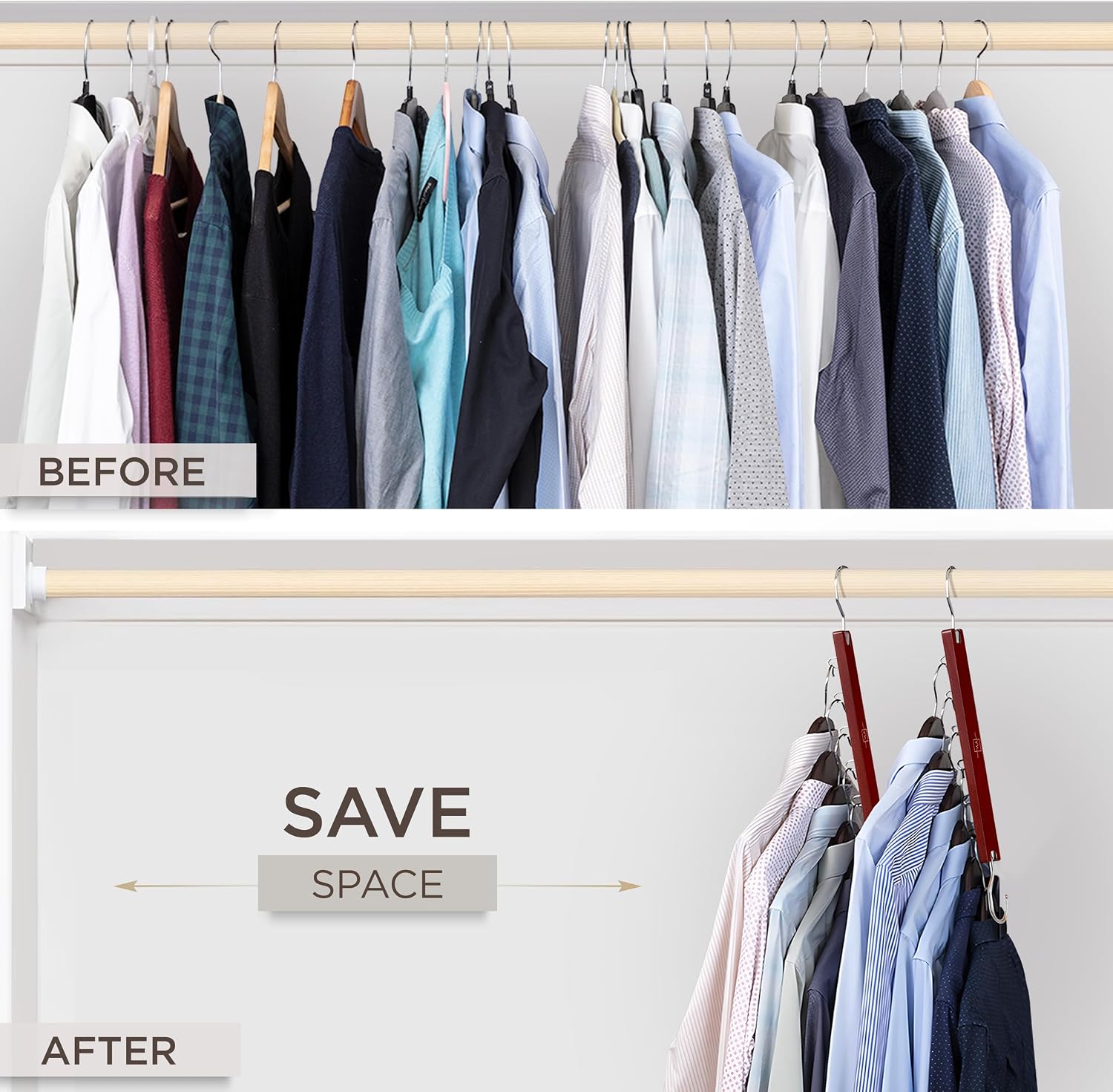 Detalle de MORALVE Space-Saving Hanger Organizer, 6-Tier