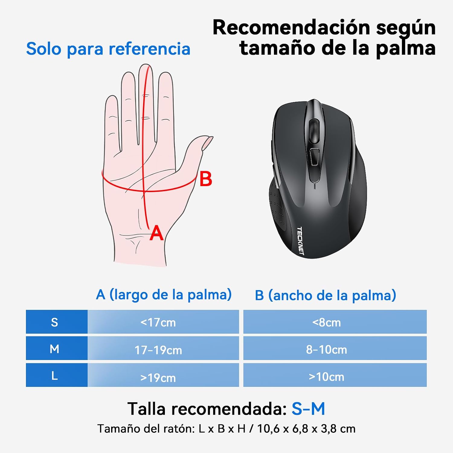 Thumbnail 5 de TECKNET Ratón Bluetooth Recargable 4800 dpi