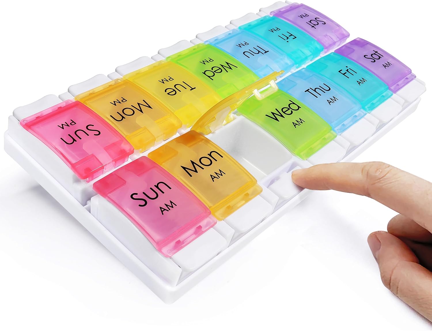 Detalle de MOLN HYMY 7-day AM/PM pill organiser, 14 slots 💊