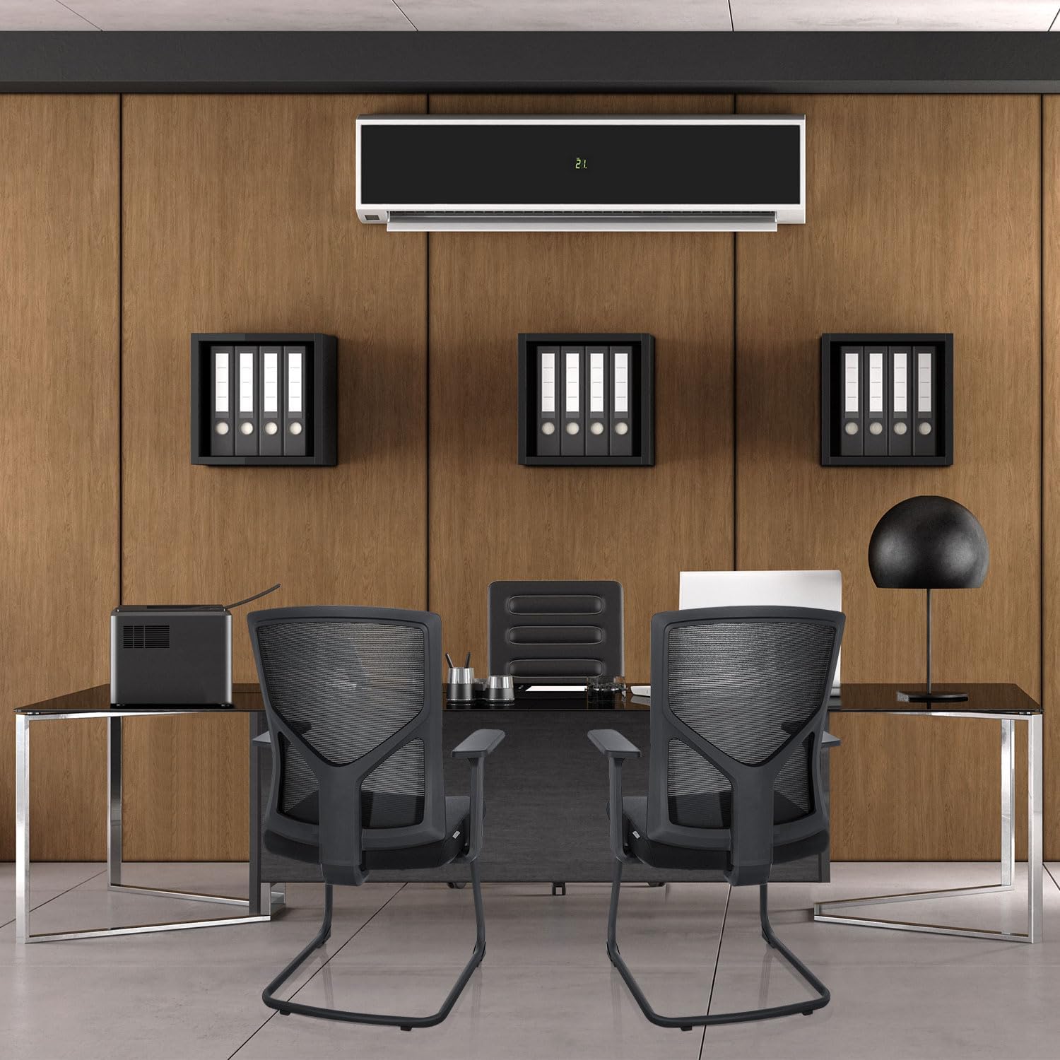 Thumbnail 5 de HJH Office 751003 sedia visitatore BRETON V B: cantilever, tessuto nero, braccioli
