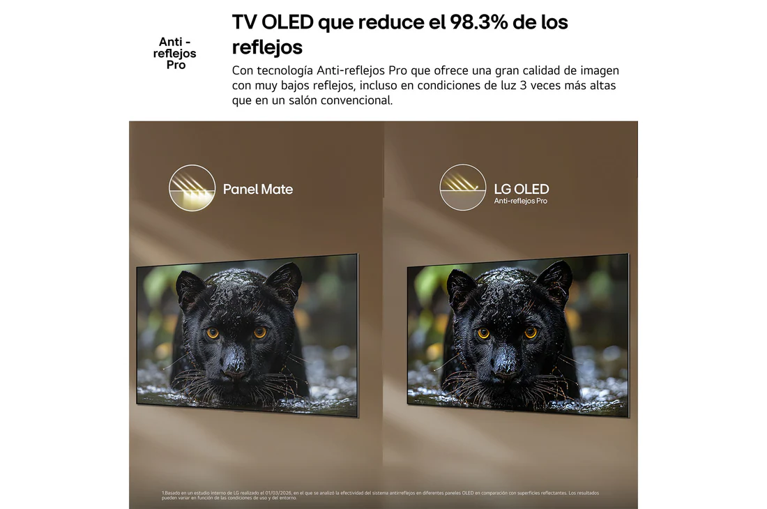 Detalle de LG OLED55B6ELC: Smart TV OLED AI de 55'' (2026) con webOS 26 IA y Copilot