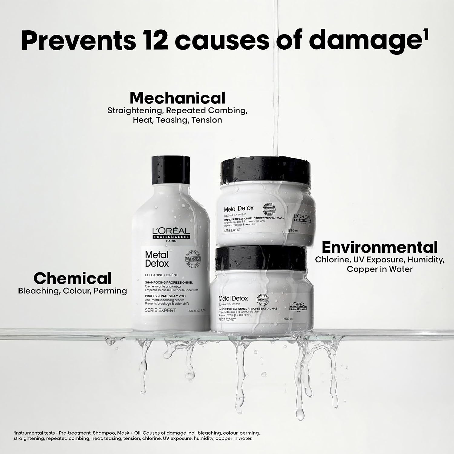 Detalle de L’Oréal Professionnel Metal Detox Clarifying Shampoo (Sulphate-Free, Vegan) – for damaged hair
