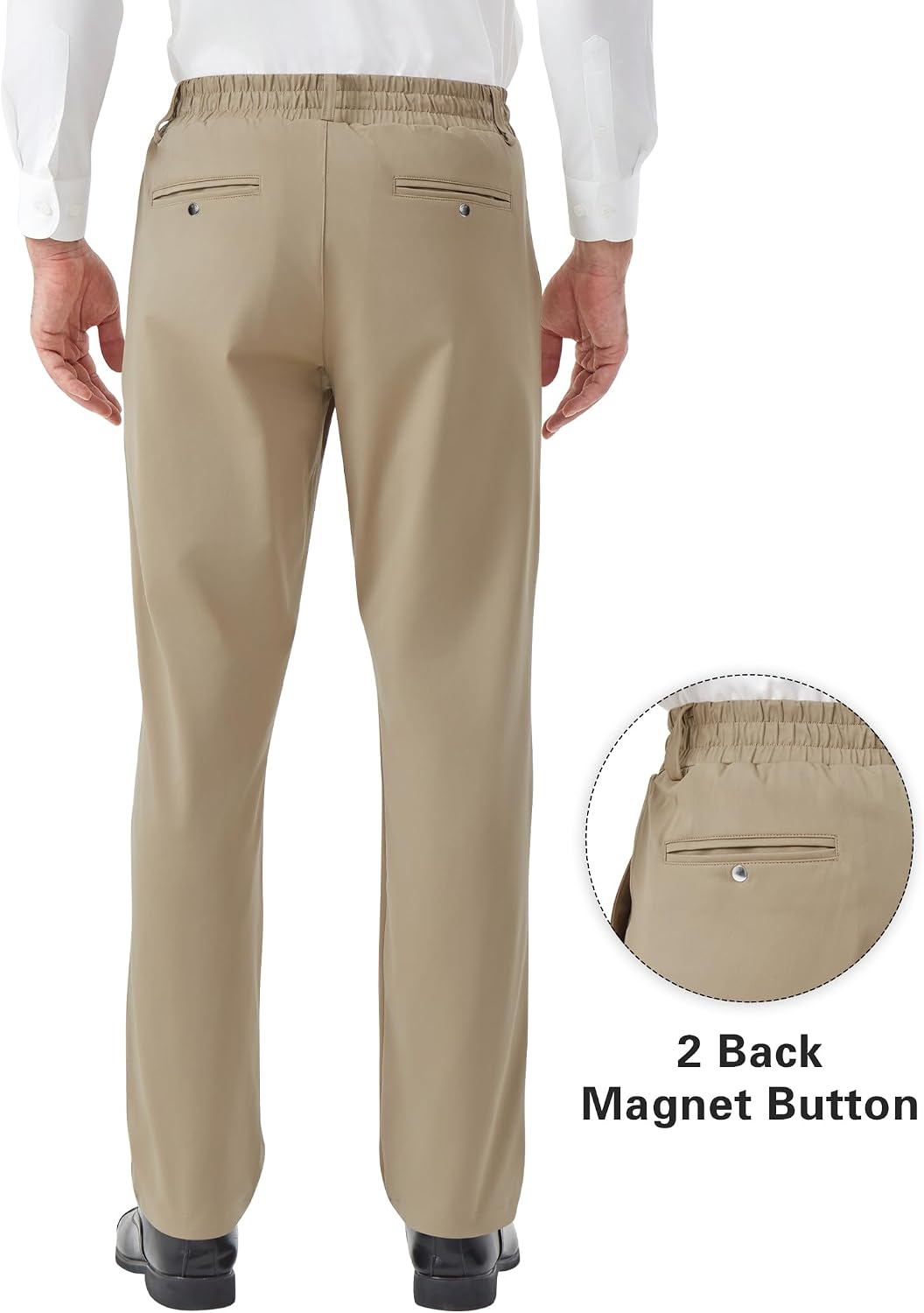 Detalle de Men's Pull-On Dress Pants, 100% Polyester