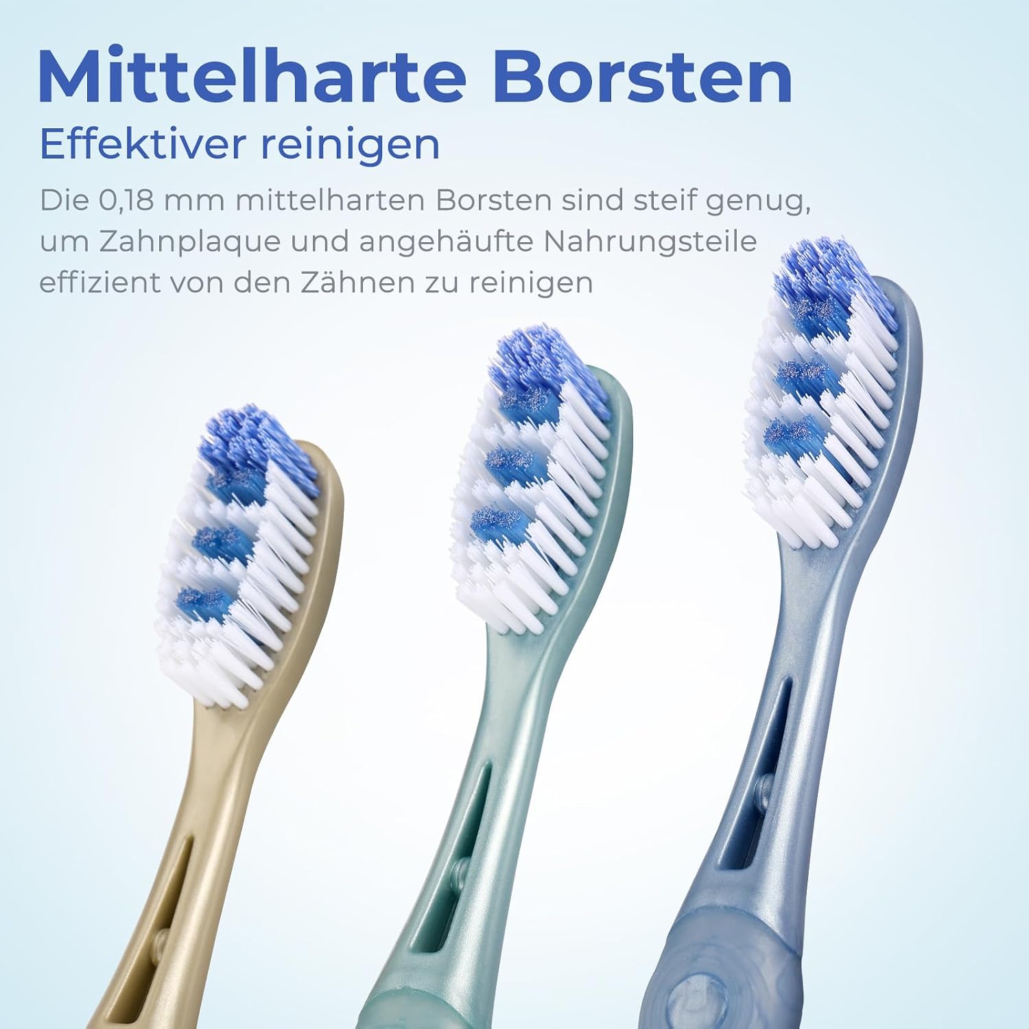 Detalle de Oralphi Zahnbürste Extra Clean – Handzahnbürste mit mittelharten Borsten (6er-Set) für tiefere Reinigung