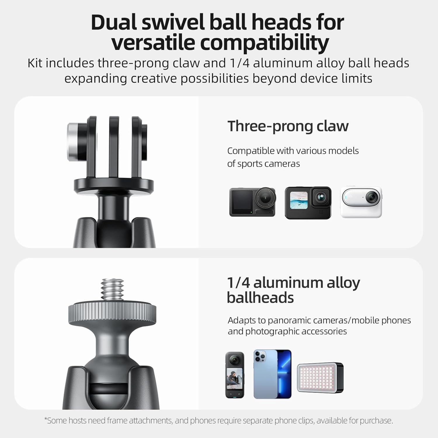 Detalle de TELESIN Magnet-Halterung für GoPro Auto + 360° Drehung – Universelle Magnet-Halterung für GoPro, DJI Osmo Action, Insta360 und mehr