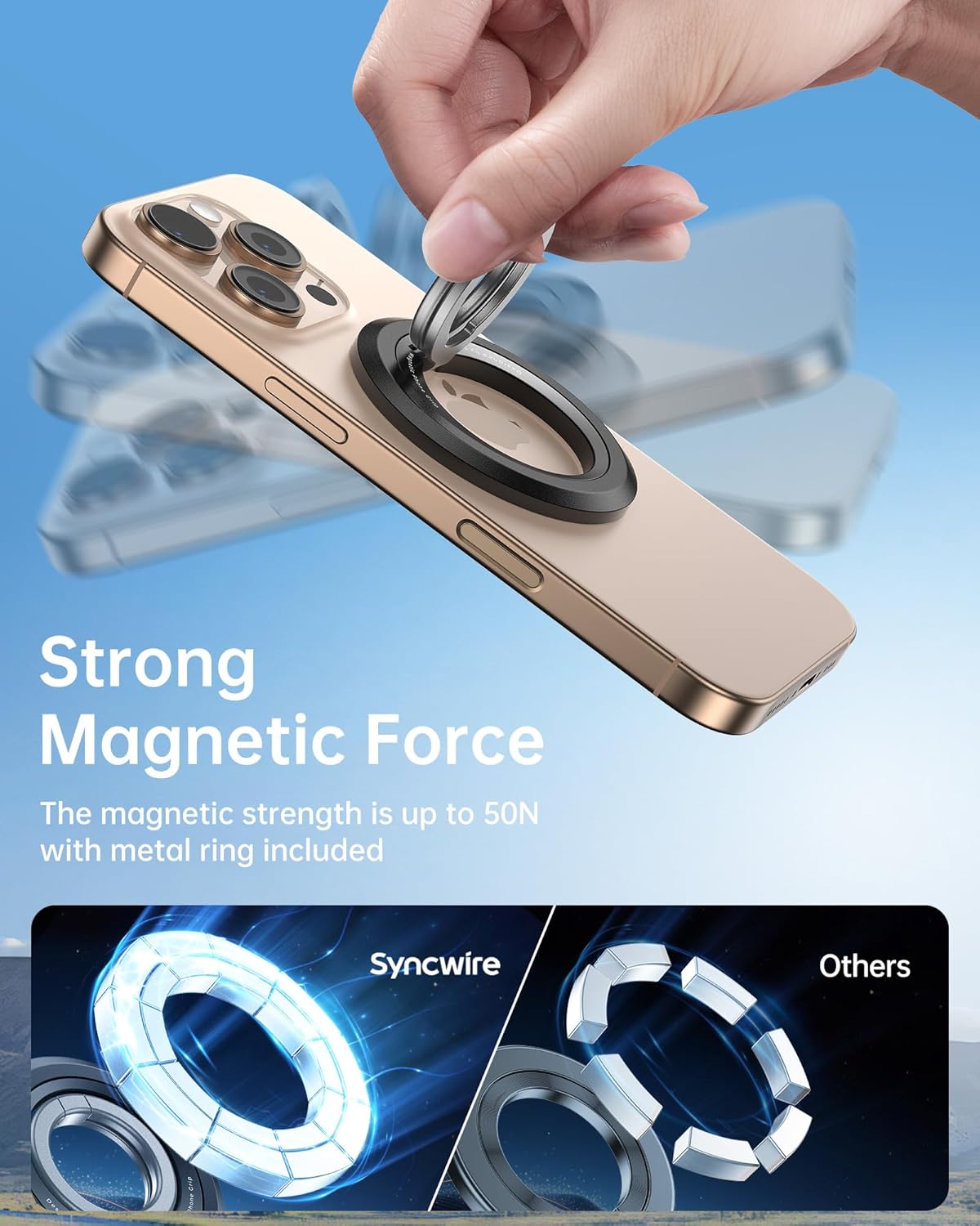 Thumbnail 4 de Syncwire MagSafe Phone Ring Holder: 360° Rotation, Two-Sided Magnetic Grip