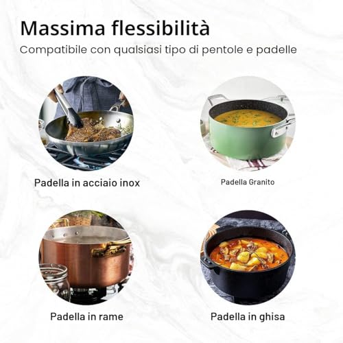 Thumbnail 8 de SNDOAS Piano Cottura 5 Fuochi 70 cm Nero – 10400 W, accensione elettronica e conversione GN/GPL