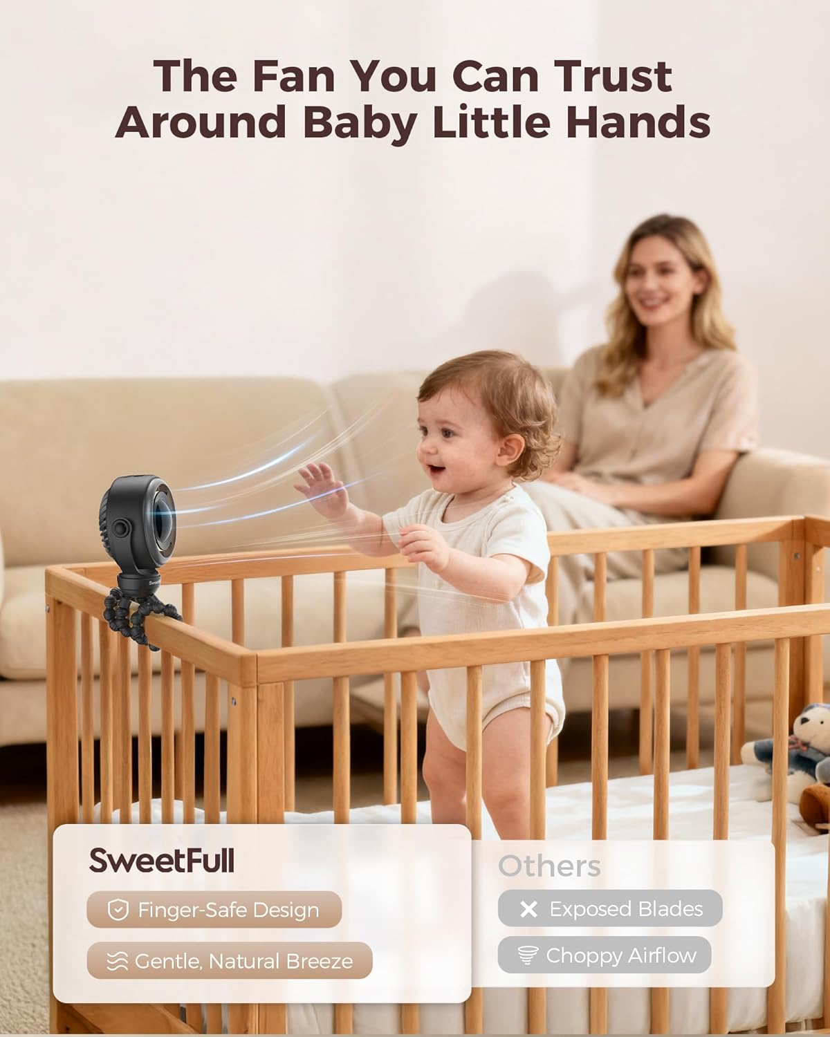 Detalle 2 de SWEETFULL Portable Pram Fan 4000mAh