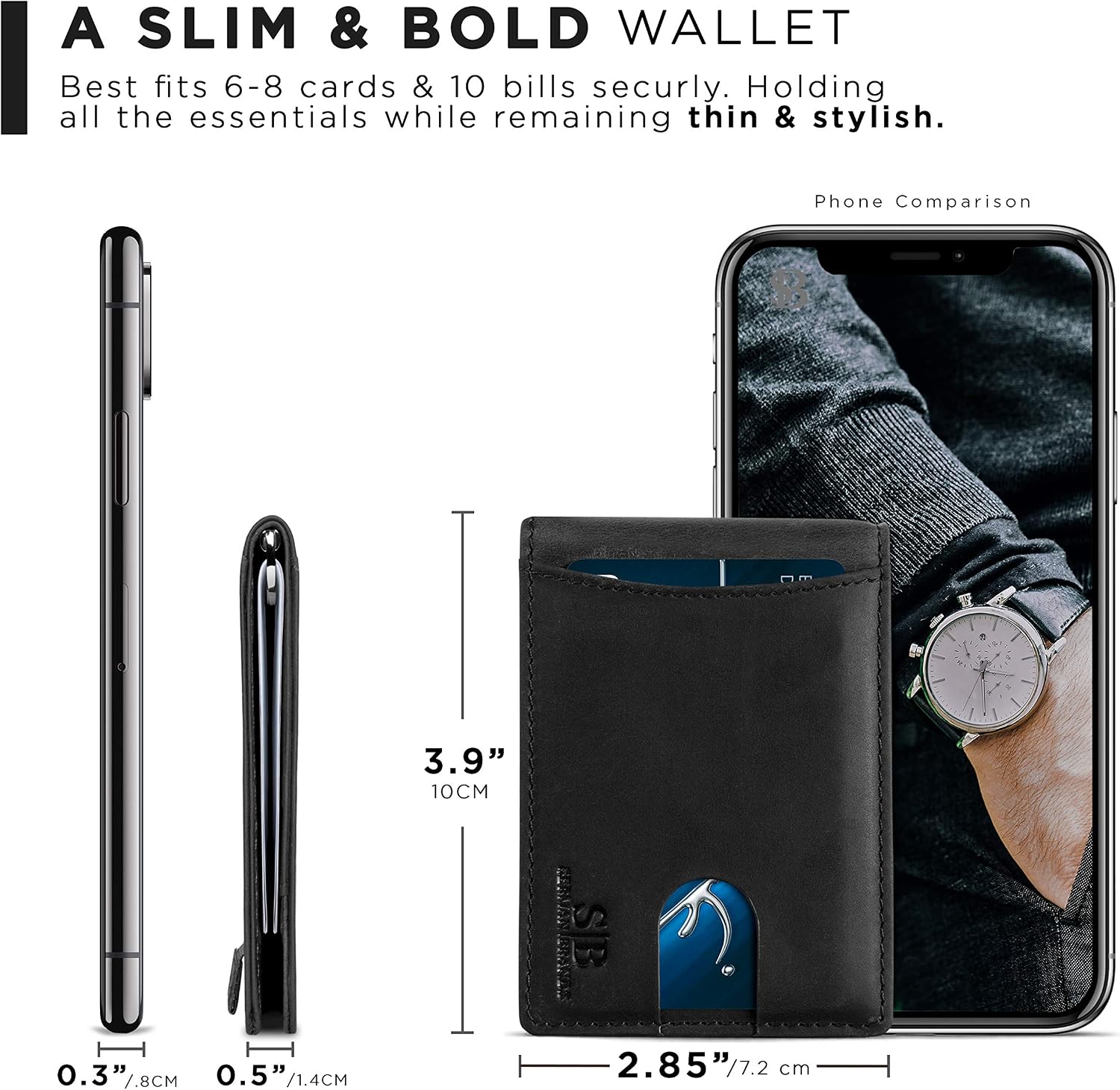Thumbnail 5 de SERMAN BRANDS RFID Slim Bifold Wallet with Money Clip
