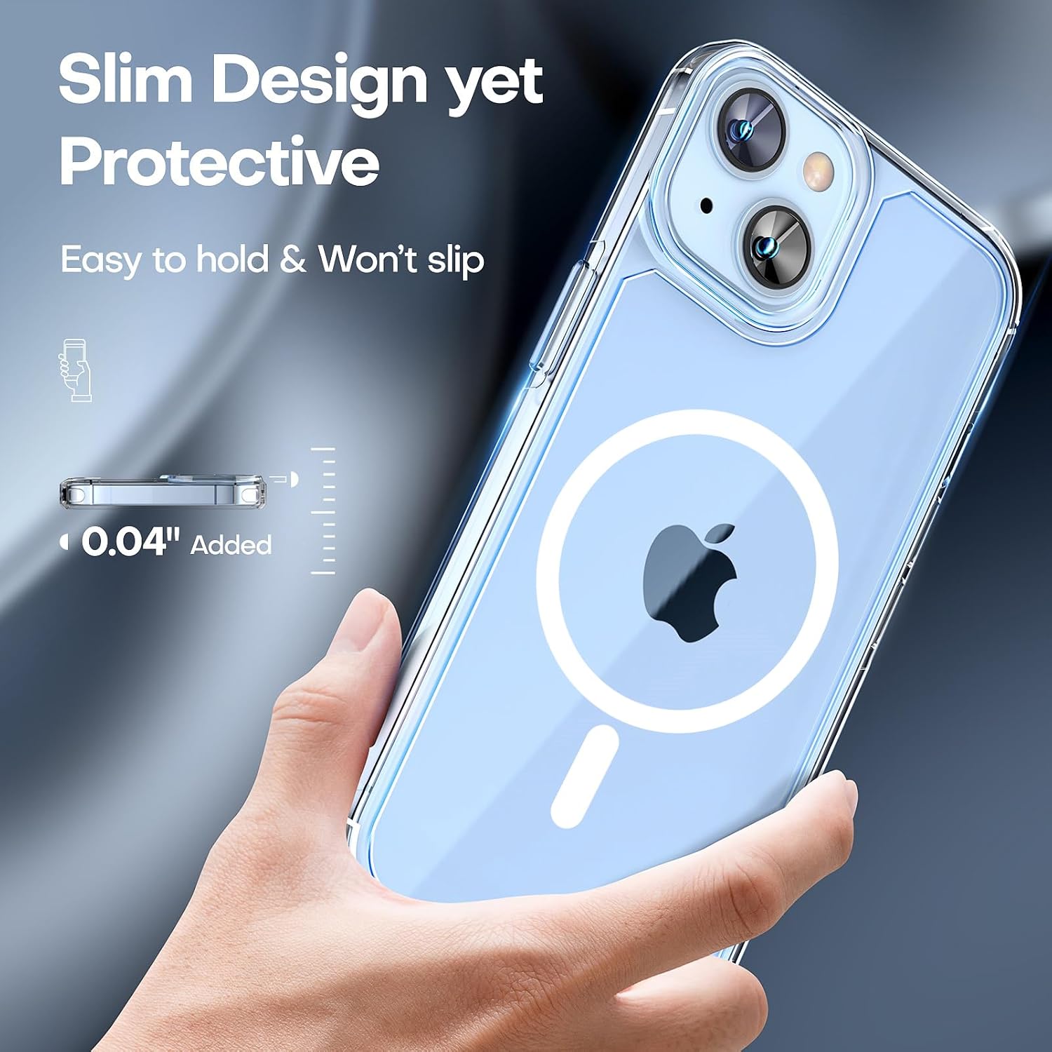 Detalle de TAURI 3-in-1 Magnetic Case for iPhone 14 (Clear) with MagSafe + 2 Screen Protectors