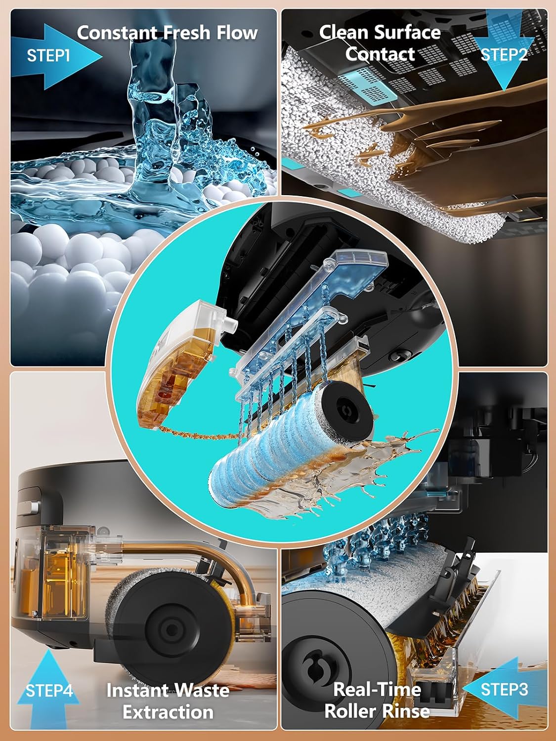Detalle de Lefant M210 Pro OMNI Robot Vacuum and Mop with 20,000Pa Suction and Self-Cleaning Mop