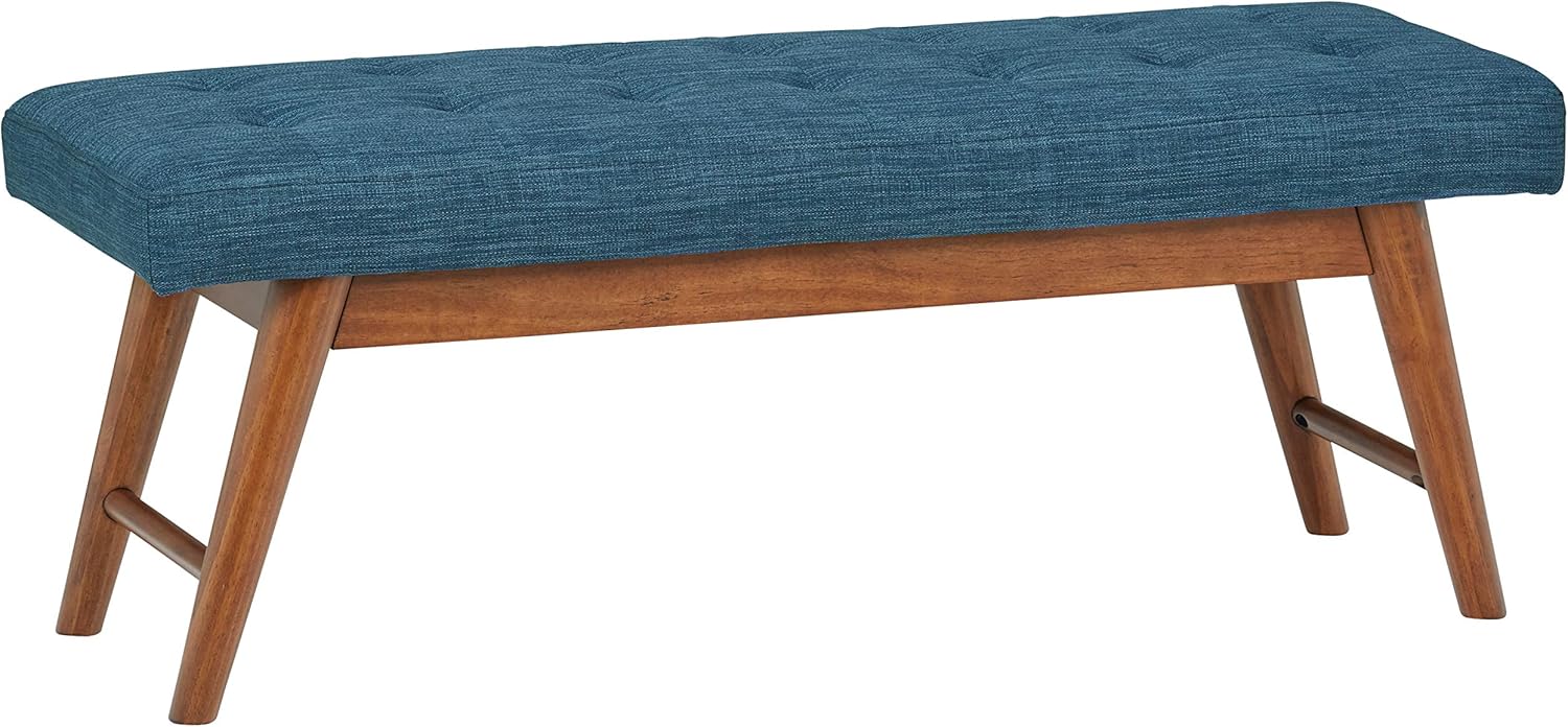 Detalle de Amazon Basics Modern Padded Upholstered Bench with Button in Navy Blue — 112 cm