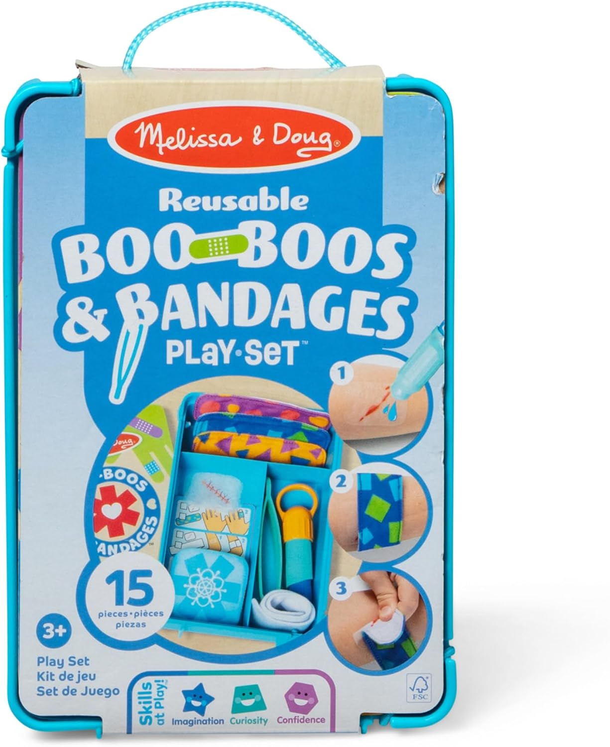 Thumbnail 2 de Melissa & Doug Ensemble de jeux bobos et bandages réutilisables – Kit de premiers secours ludique à partir de 3 ans