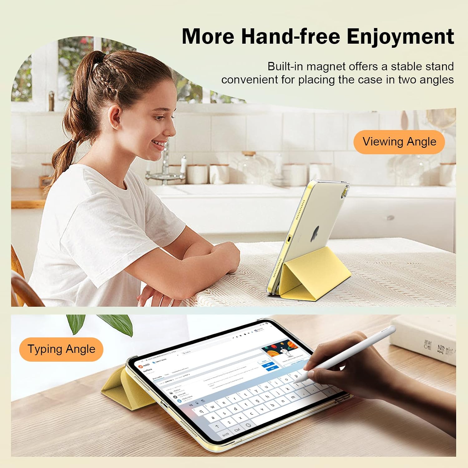 Thumbnail 2 de TiMOVO Case for iPad A16 11th Gen / 10th Gen 10.9in (2022) – Slim Translucent TPU Back with Auto Wake/Sleep
