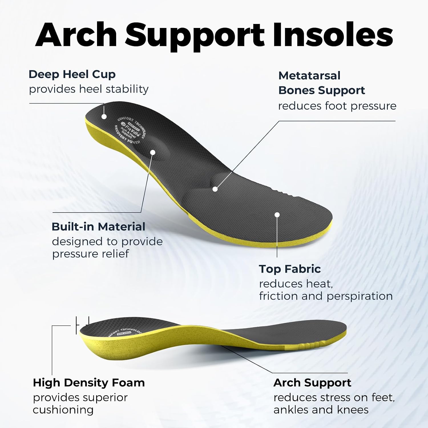Thumbnail 5 de FitVille Extra Larges : chaussures de marche pour homme sans lacets, slip-on confortables et respirantes