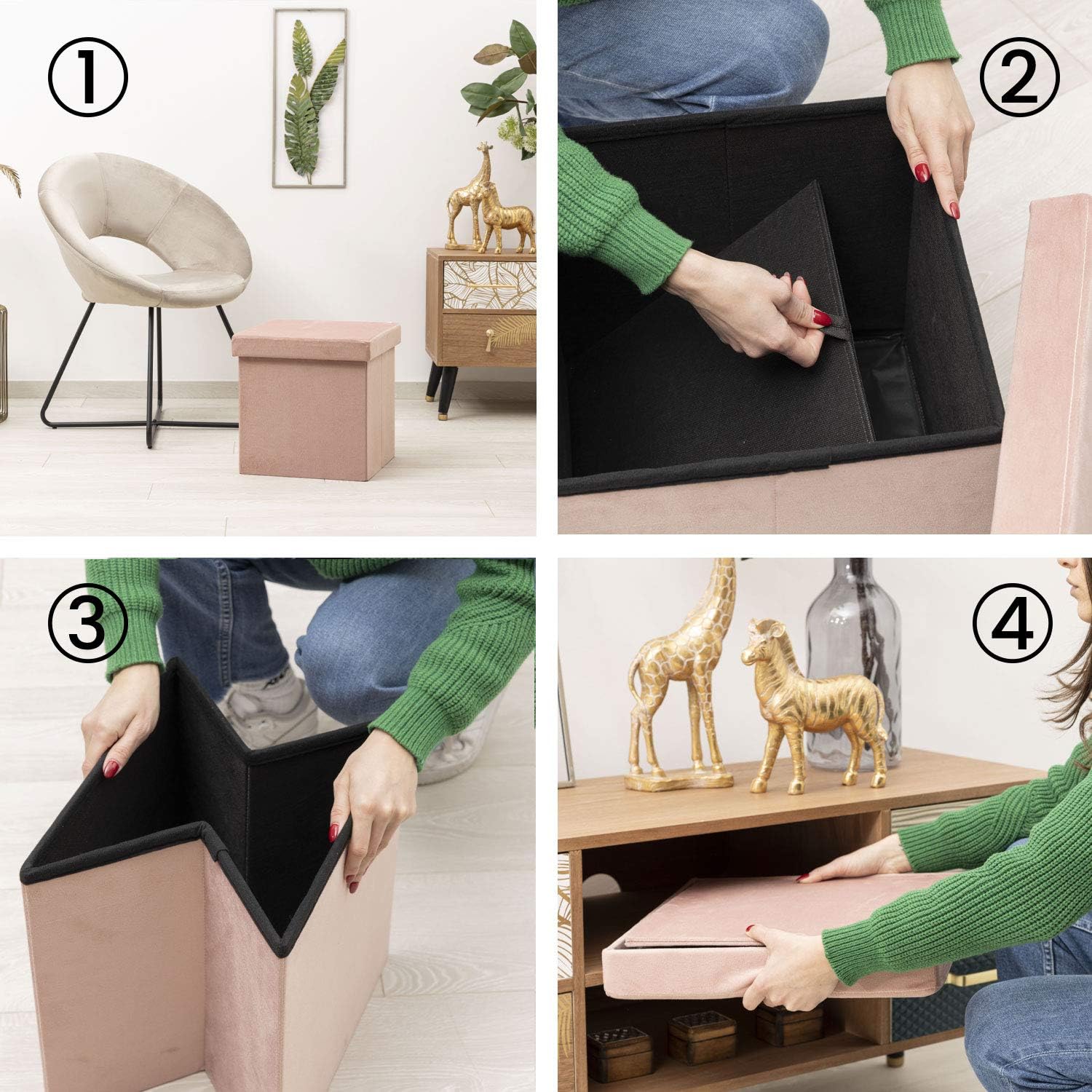 Thumbnail 6 de Baroni Home Pouf Cubo Contenitore 55 L