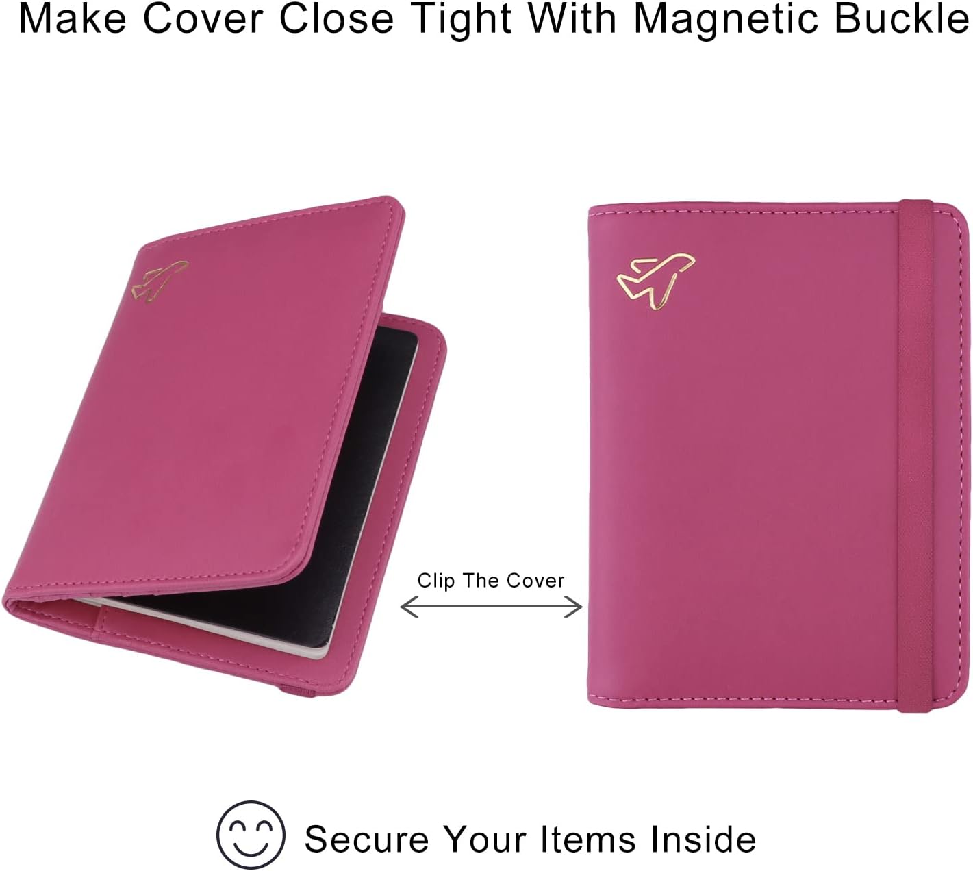 Detalle de WALNEW Passport Holder: PU Leather RFID Travel Passport Cover & Card Holder