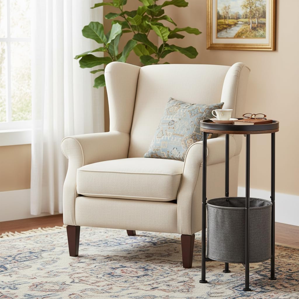 Detalle 2 de ZEXVIDA Round Side Table 26-Inch Height