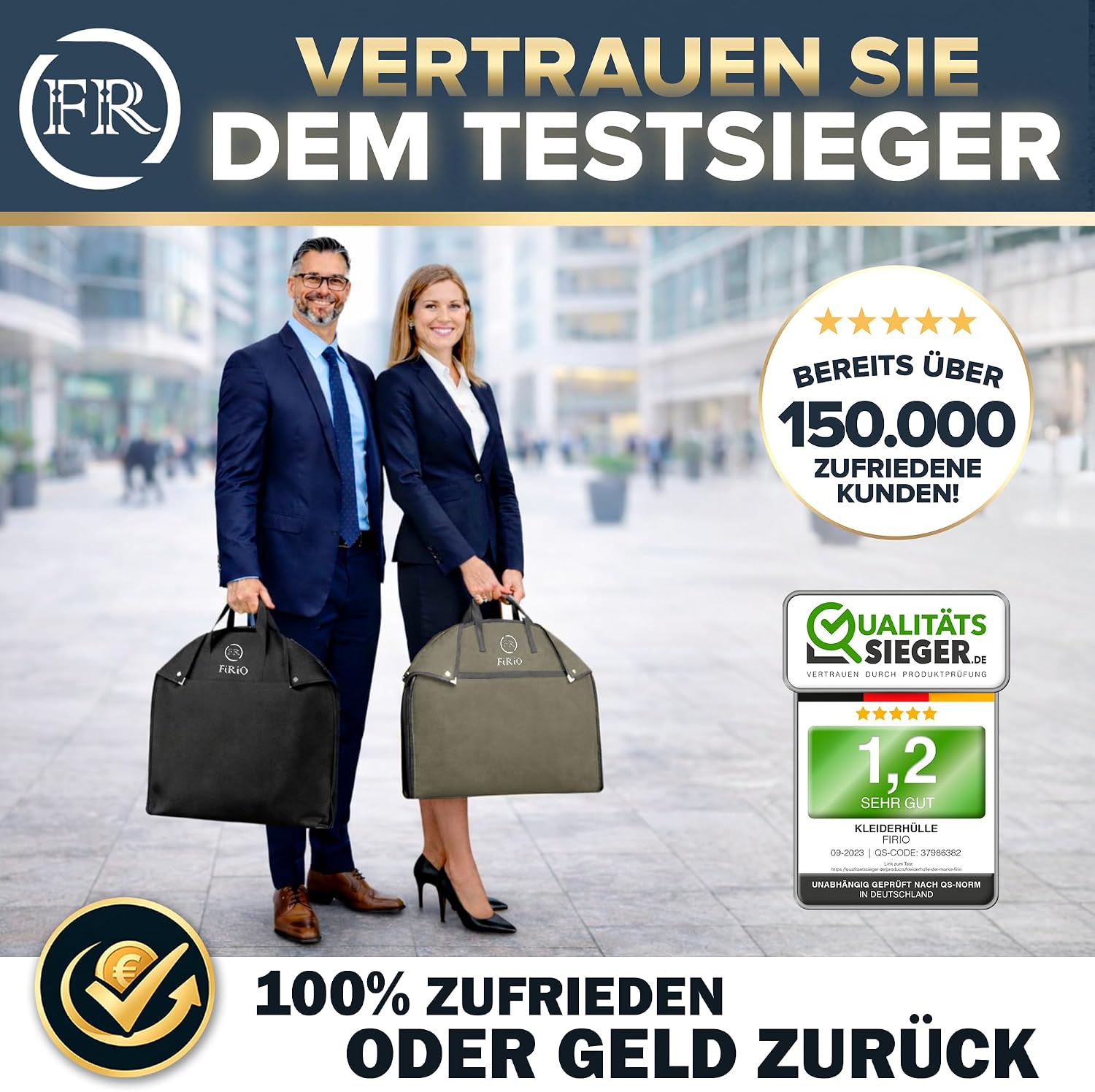 Thumbnail 6 de FiRiO Premium Kleidersack lang 160 cm – 50% dickeres Material, atmungsaktiv, ideal für Reise und Aufbewahrung