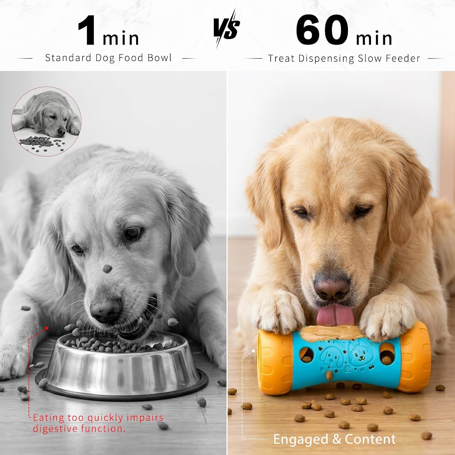 Detalle de Blanlody Interactive Dog Toys: Brain Training Treat Dispenser for All Sizes