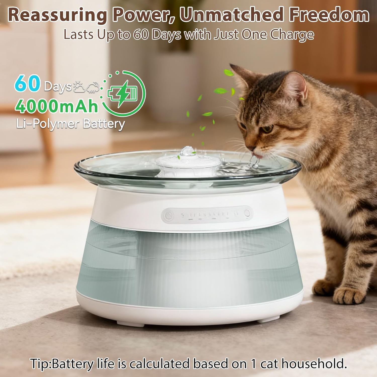 Thumbnail 3 de GOYJOY Glass Smart Cat Water Fountain: Self-Refill, No Filter, Ultra Silent with 2.5L Tank