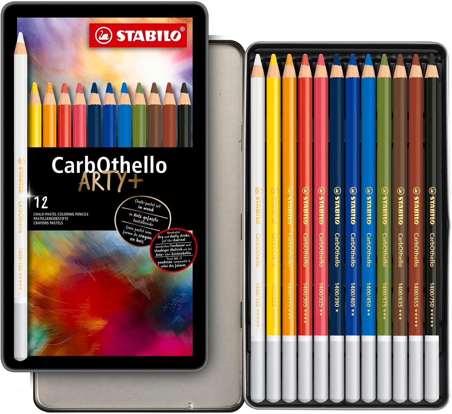 Detalle de STABILO CarbOthello ARTY+ Matita colorata Premium – Scatola metallizzata da 12 colori assortiti