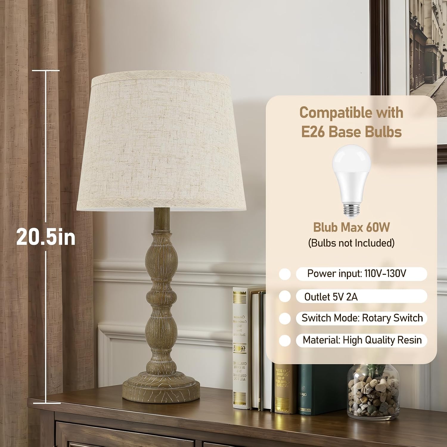 Detalle de Table Lamps Set of 2, 20.5-inch