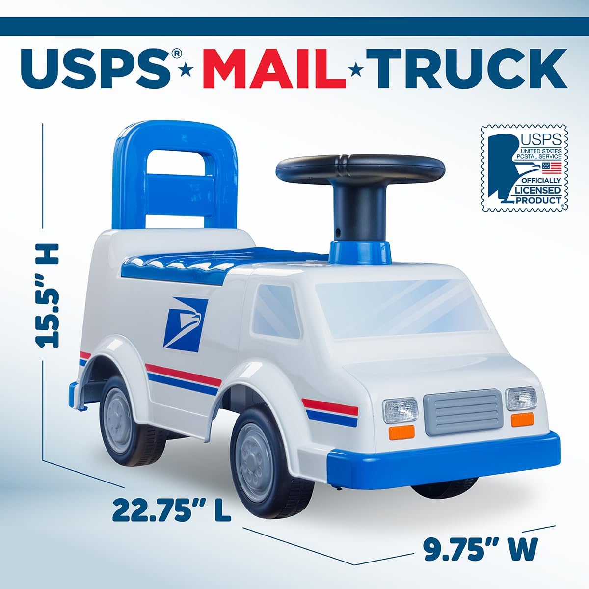Thumbnail 5 de Waddle USPS Mail Truck Toddler Ride-On: Foot-to-Floor Mail Delivery Fun