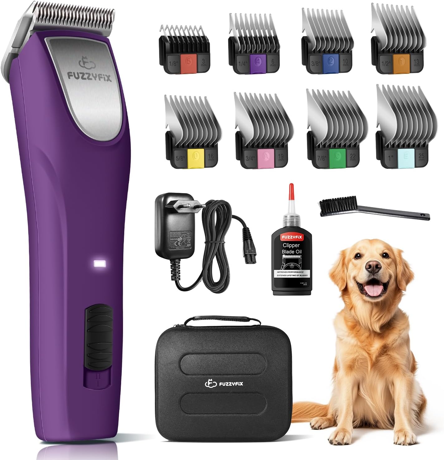 FuzzyFix Tondeuse professionnelle pour chien, kit à faible bruit ⚙